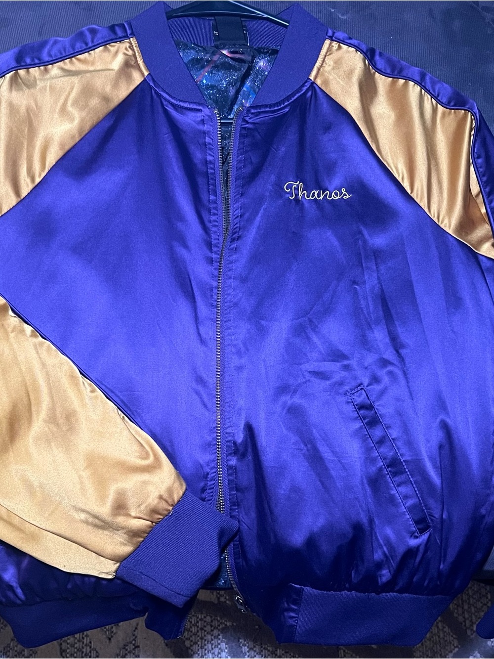 Her Universe Purple and Gold Thanos Bomber Jacket